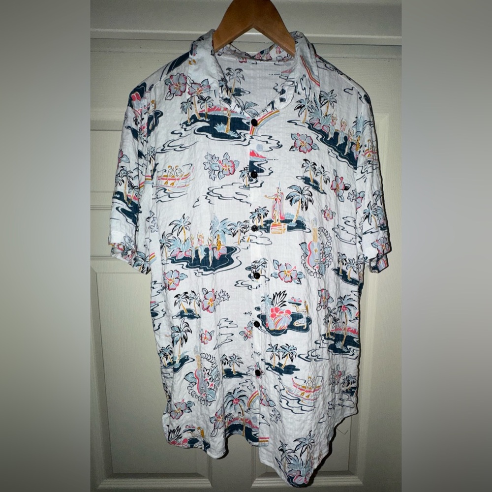Mens VatPave Button up Hawaiian Print Shirt, sz L